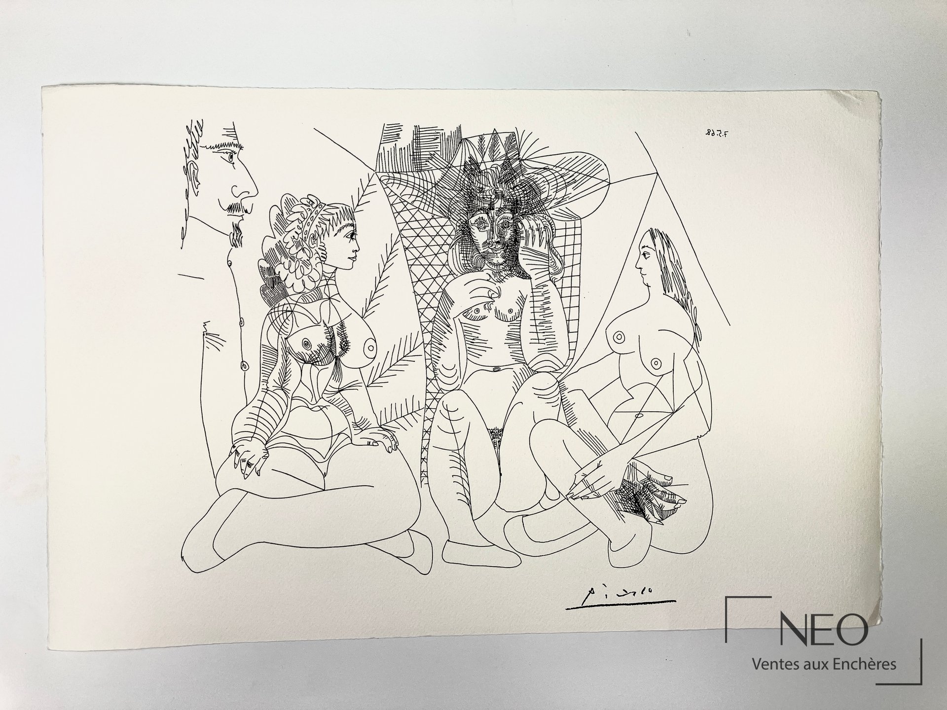 D&rsquo;après Pablo Picasso, Composition, lithographie sur papier