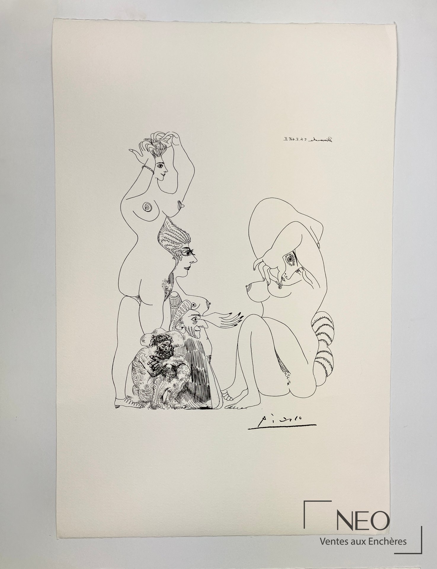 D&rsquo;après Pablo Picasso, Composition – Dimanche 24.3.68.II, lithographie sur papier