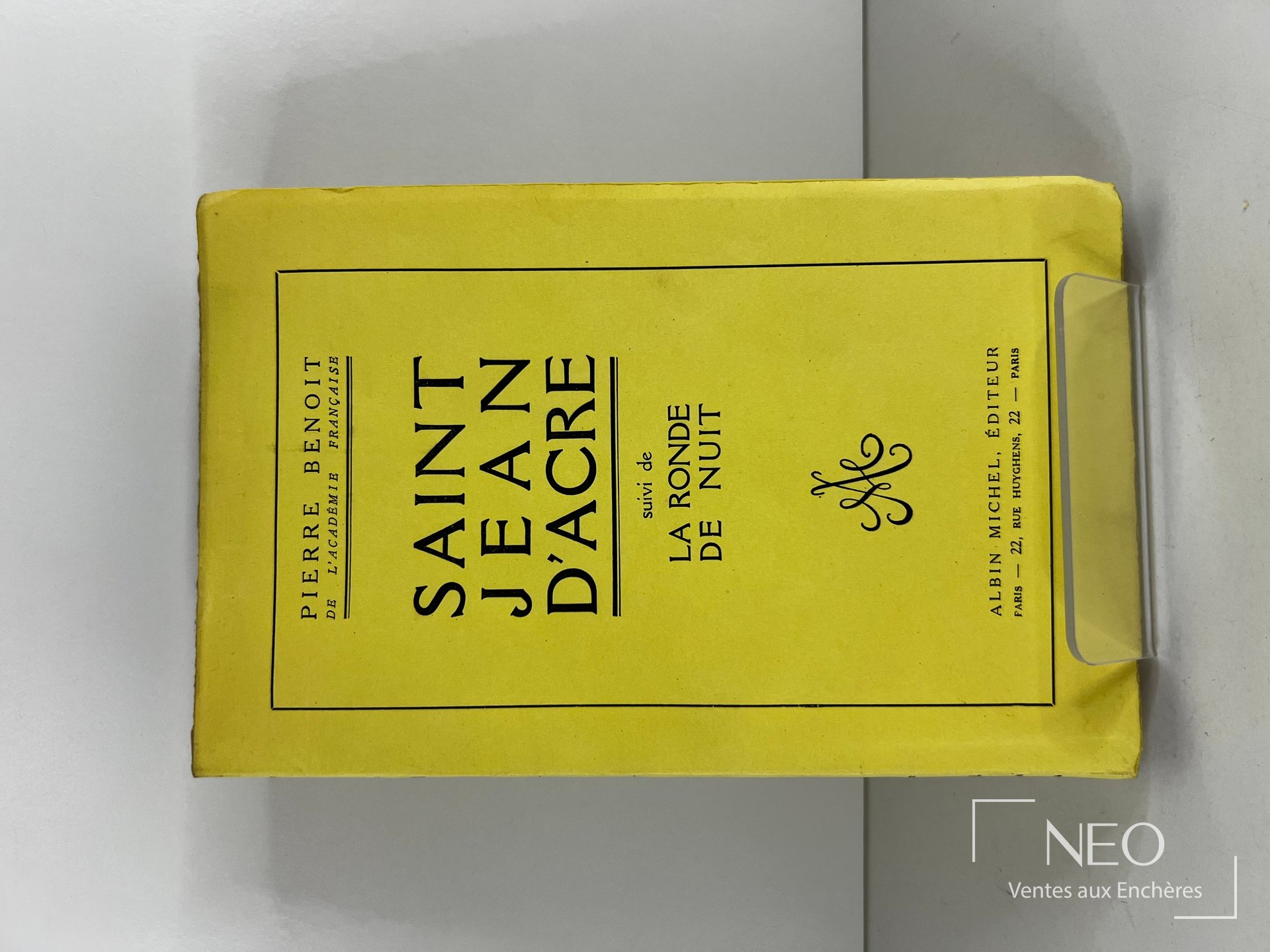 Pierre Benoit Saint Jean d’Acre suivi de Ronde de nuit, édition originale, 1936