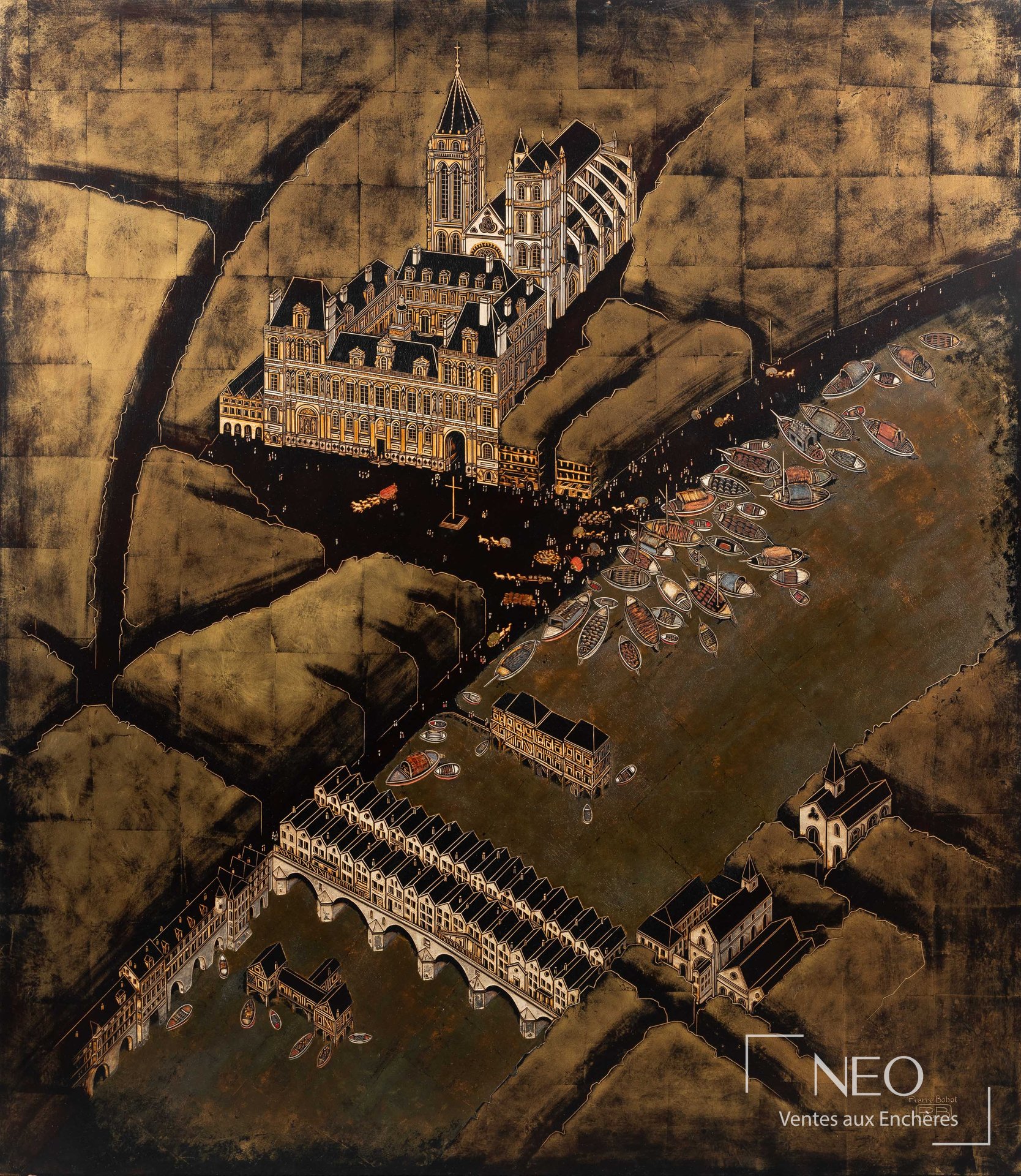 Pierre Bobot, laque sur panneau de bois, Paris