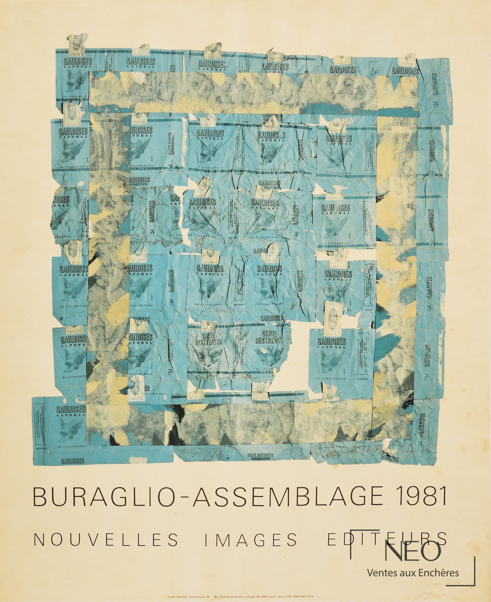 Affiche d’exposition Buraglio-Assemblage signée au crayon