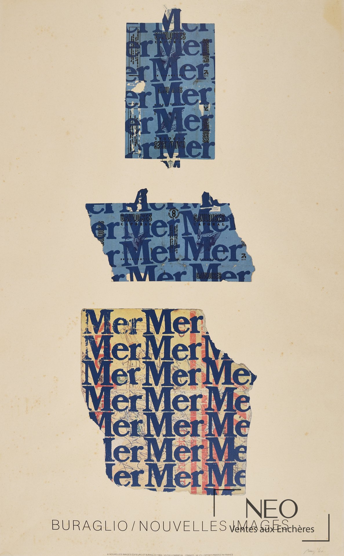 Affiche d'exposition de Pierre Buraglio sur papier