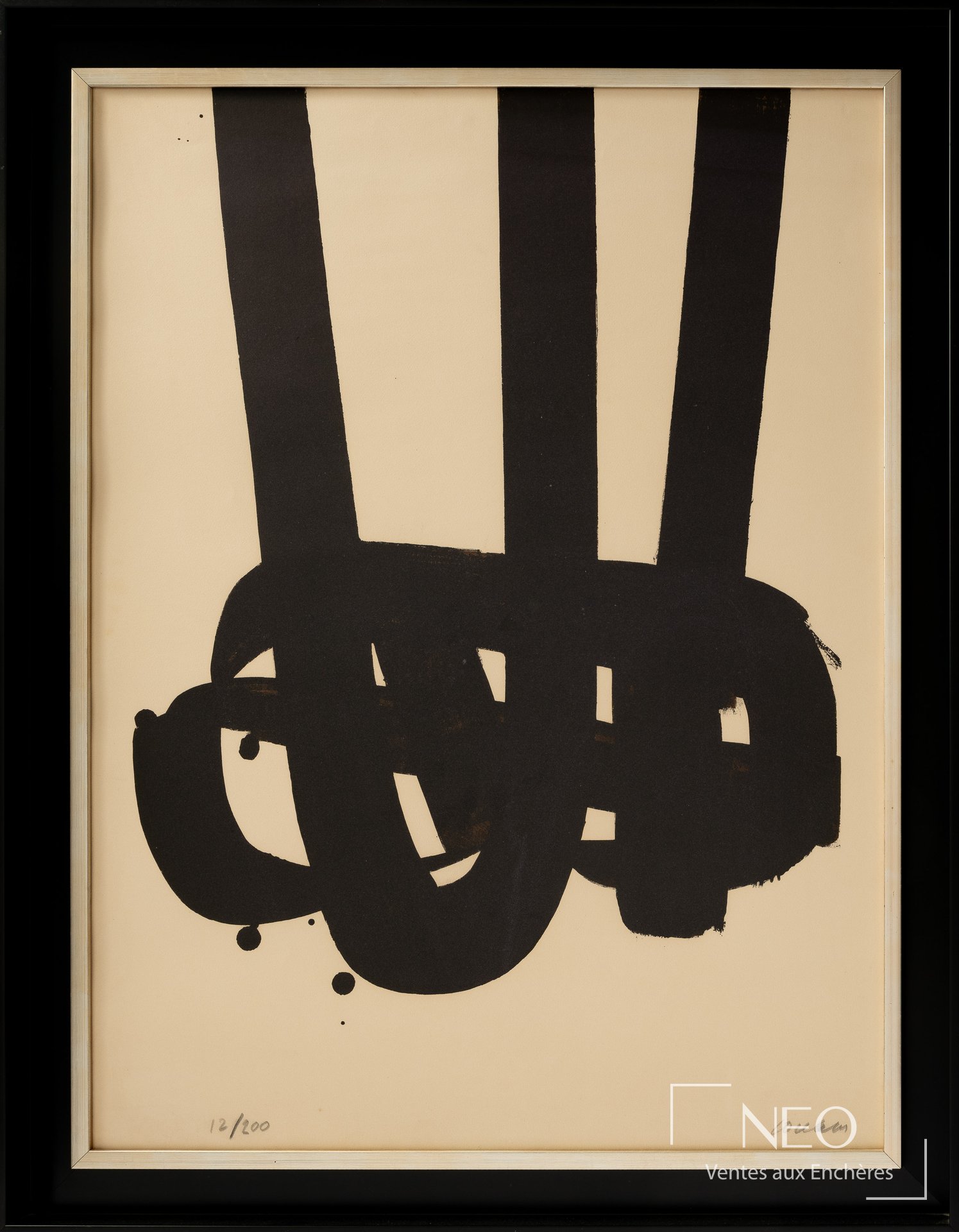 Pierre Soulages, Composition abstraite n°29, lithographie en couleurs, 1972