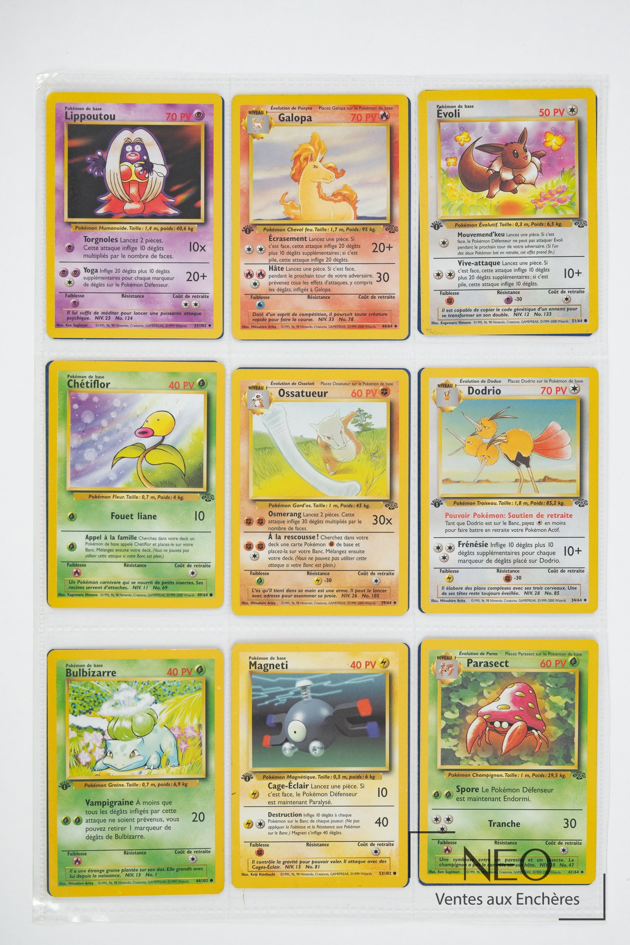 Pokémon Bloc Wizards, petite collection de cartes du set de base et extensions
