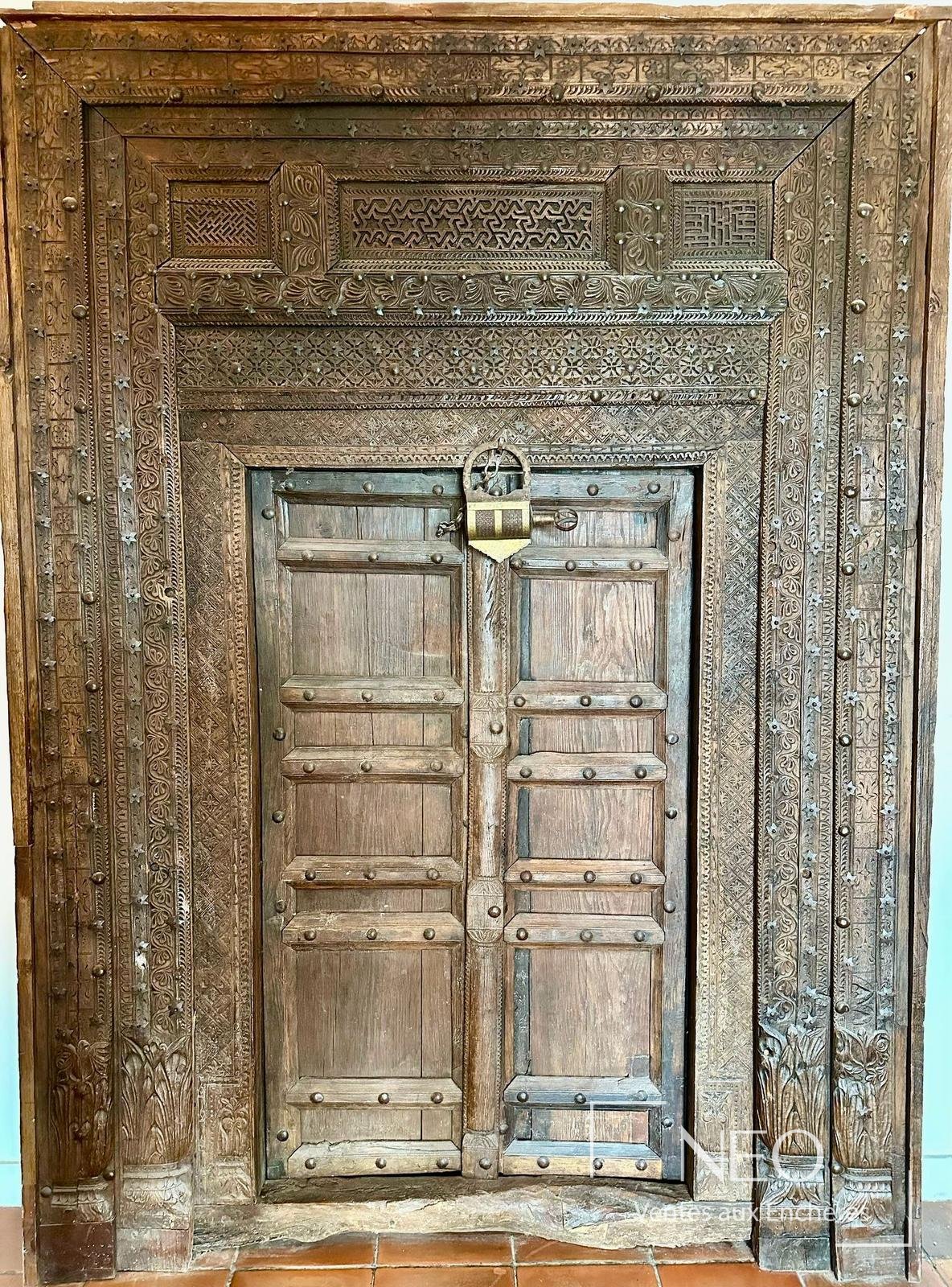 Porte en bois sculpté, Nord du Pakistan, XIXe siècle ou antérieure