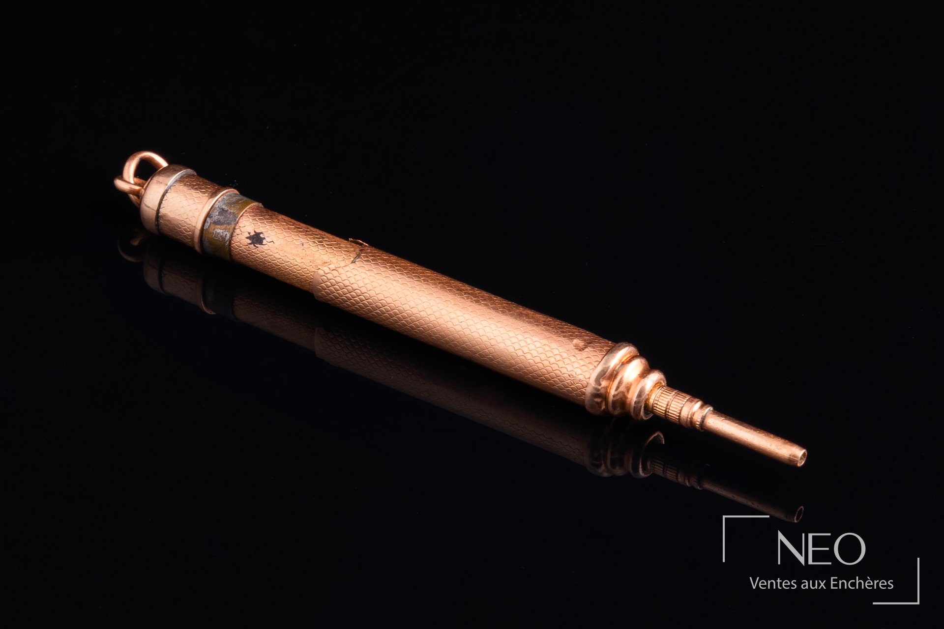 Porte-mine en or rose 9 carats, 75 mm