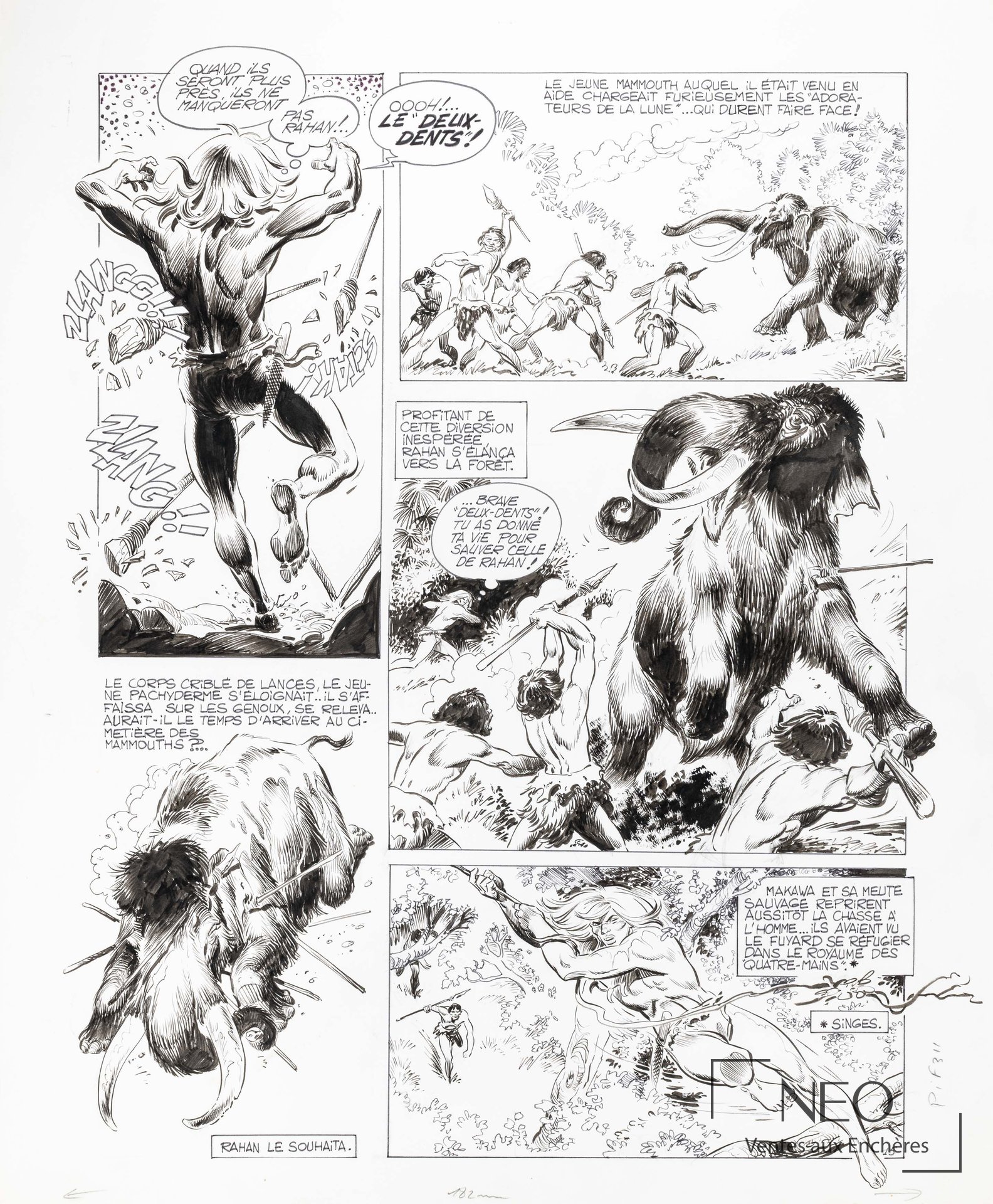 Rahan Les esprits de la nuit, planche 15 originale par André Chéret et Roger Lécureux
