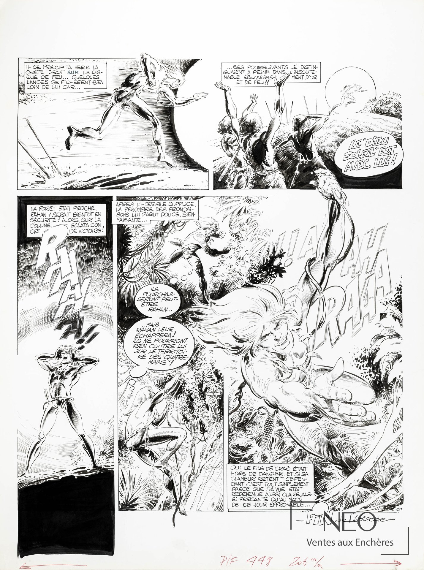 Rahan, Le dieu soleil, planche originale d’André Chéret et Roger Lécureux