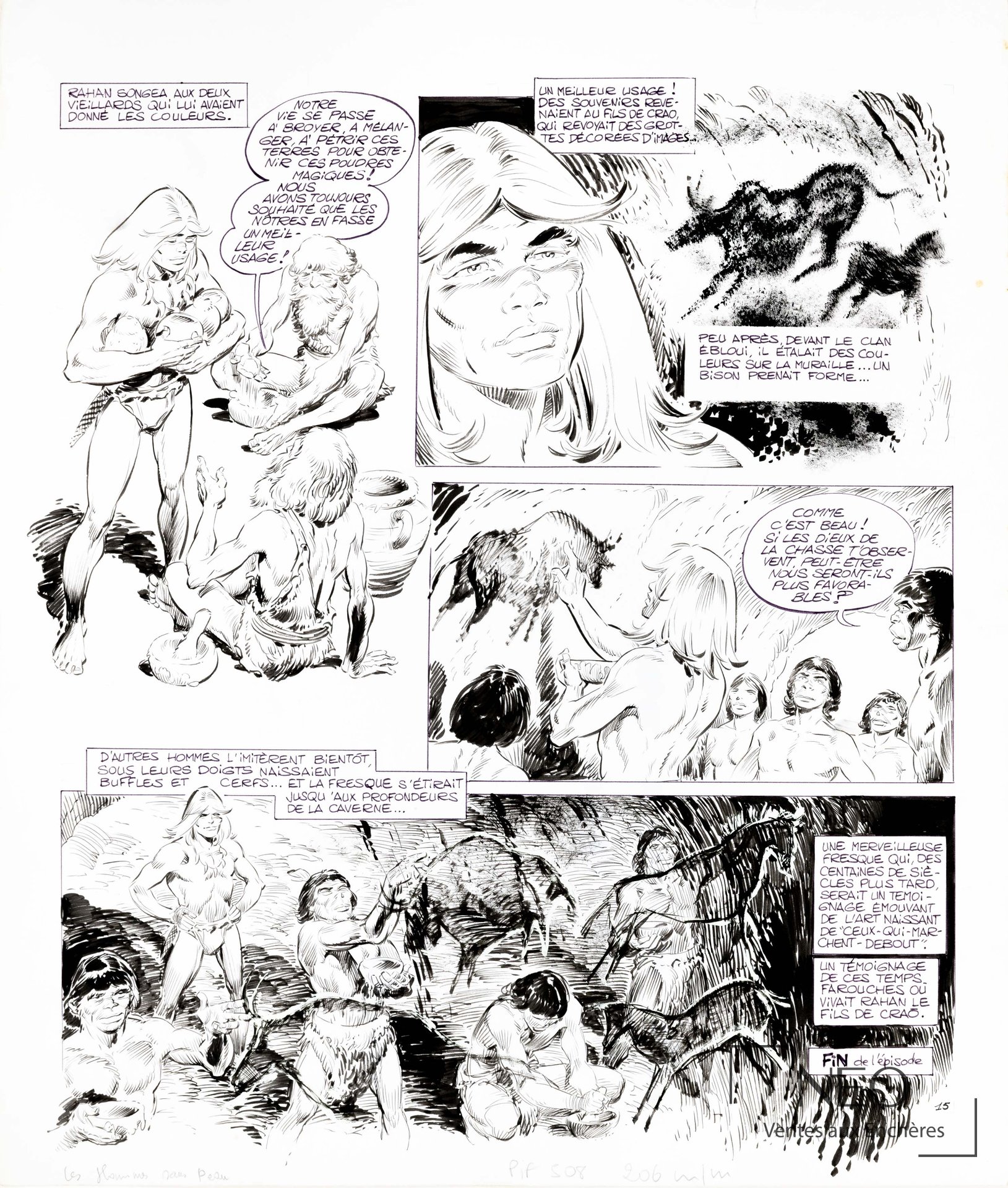 Rahan Les hommes sans peau Planche originale par André Chéret et Roger Lecureux