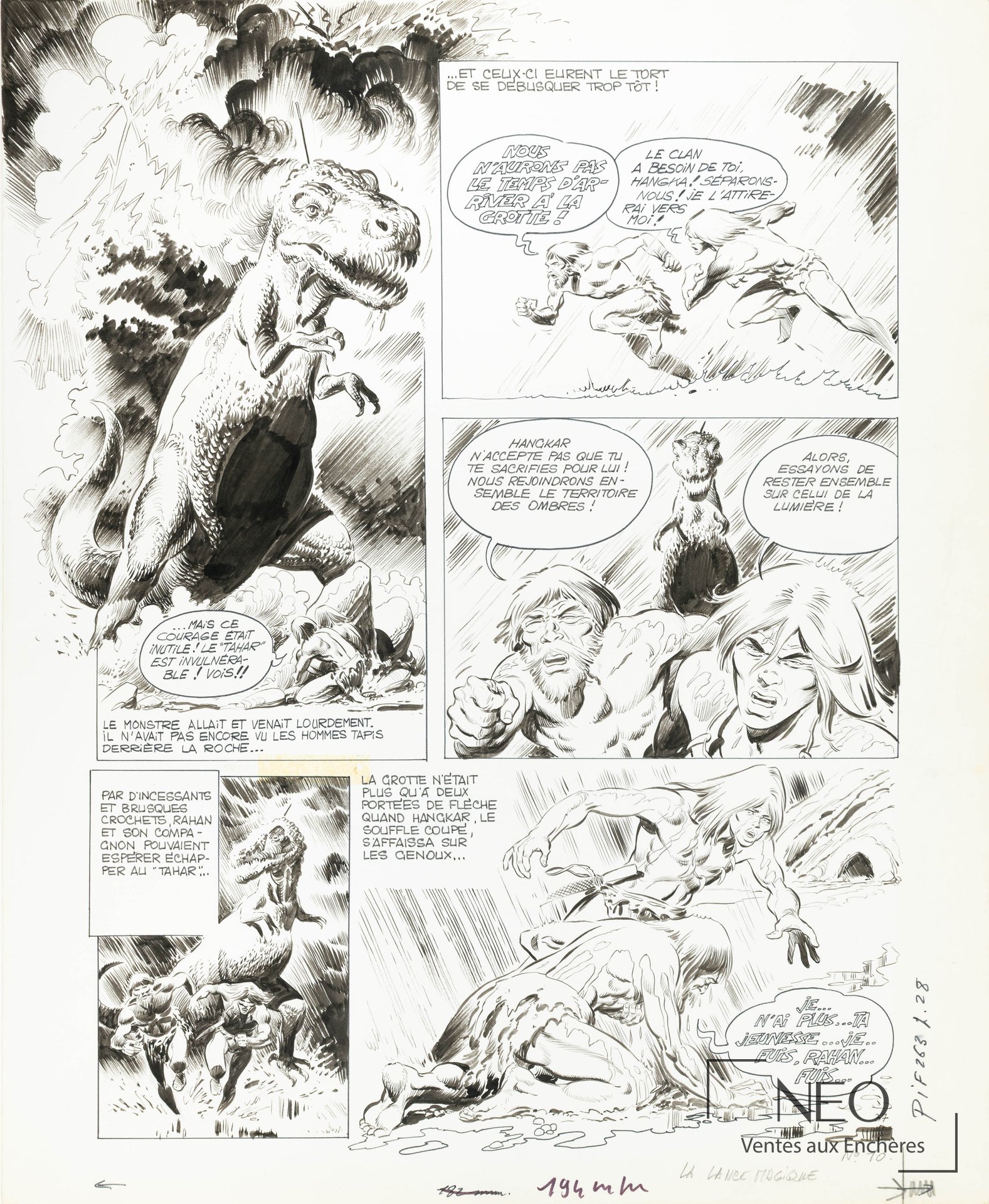 Rahan La lance magique, planche 37 de 1974 par André Chéret et Roger Lecureux