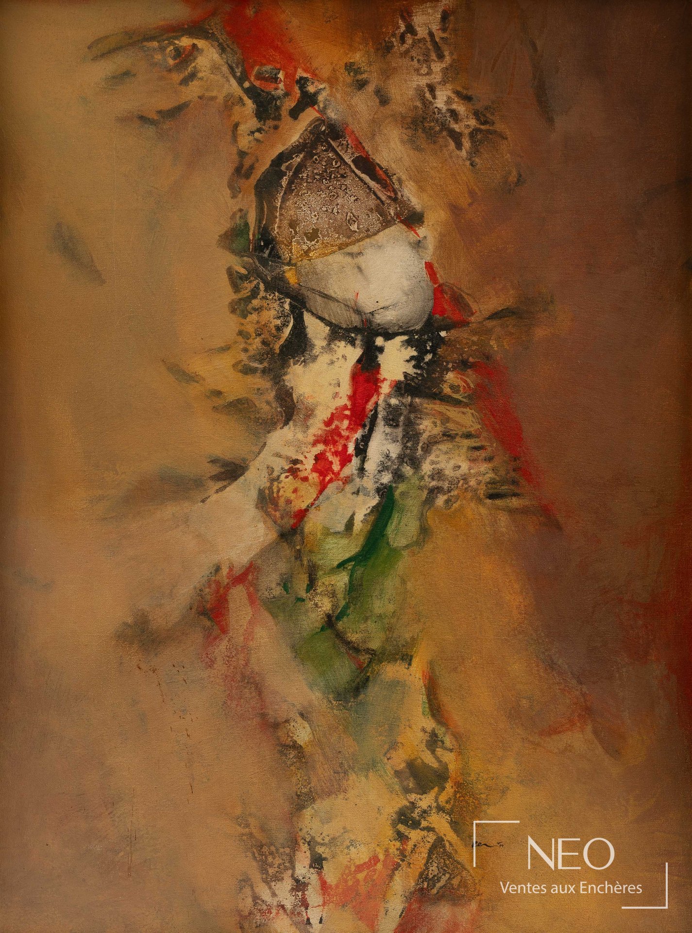 Ravi Mandlik, Composition n°06, technique mixte sur toile