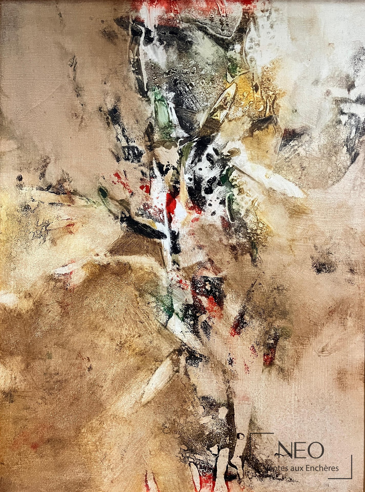 Composition abstraite de Ravi Mandlik aux tons beige
