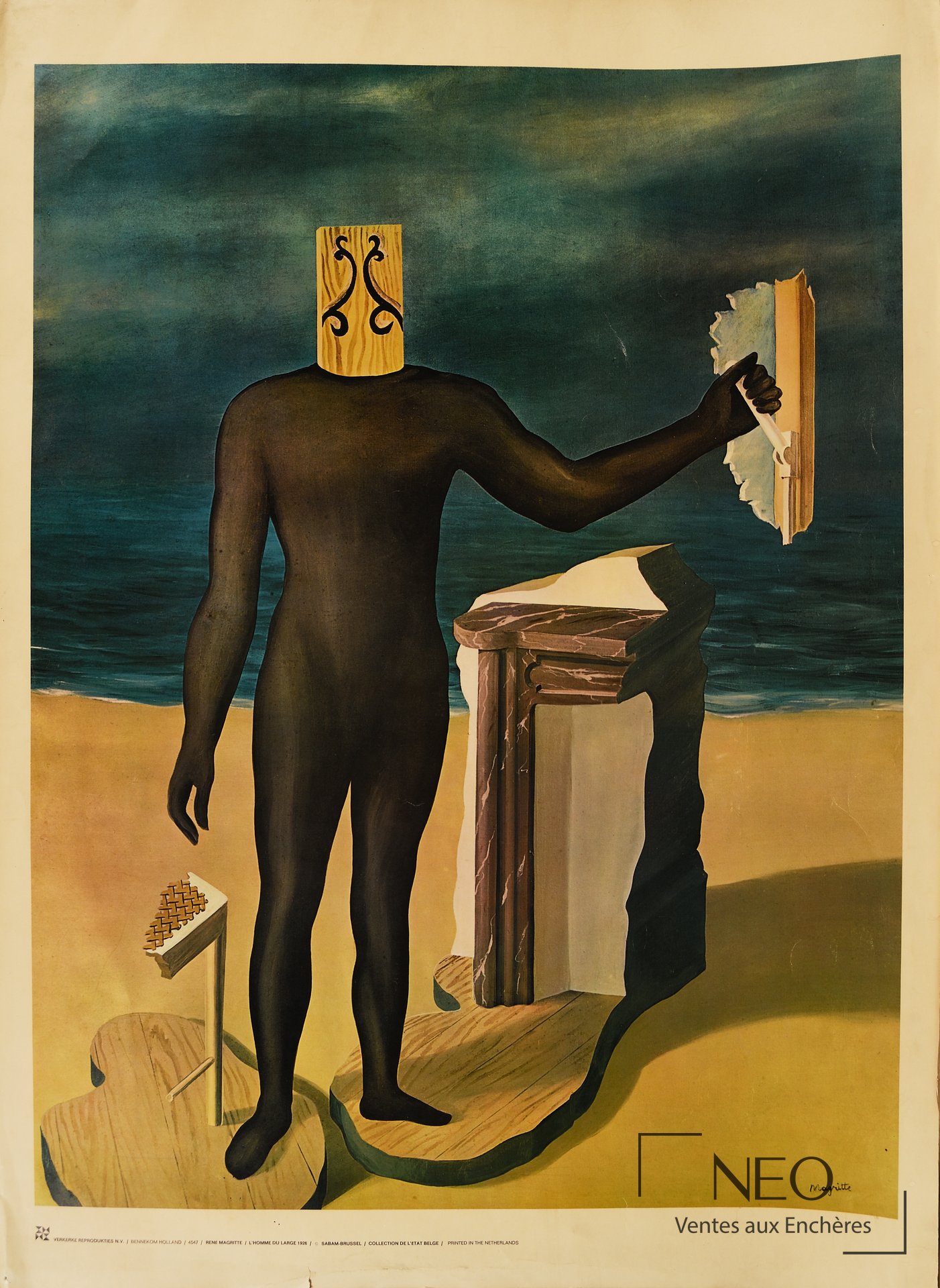 Impression offset de René Magritte d'après The man of the sea