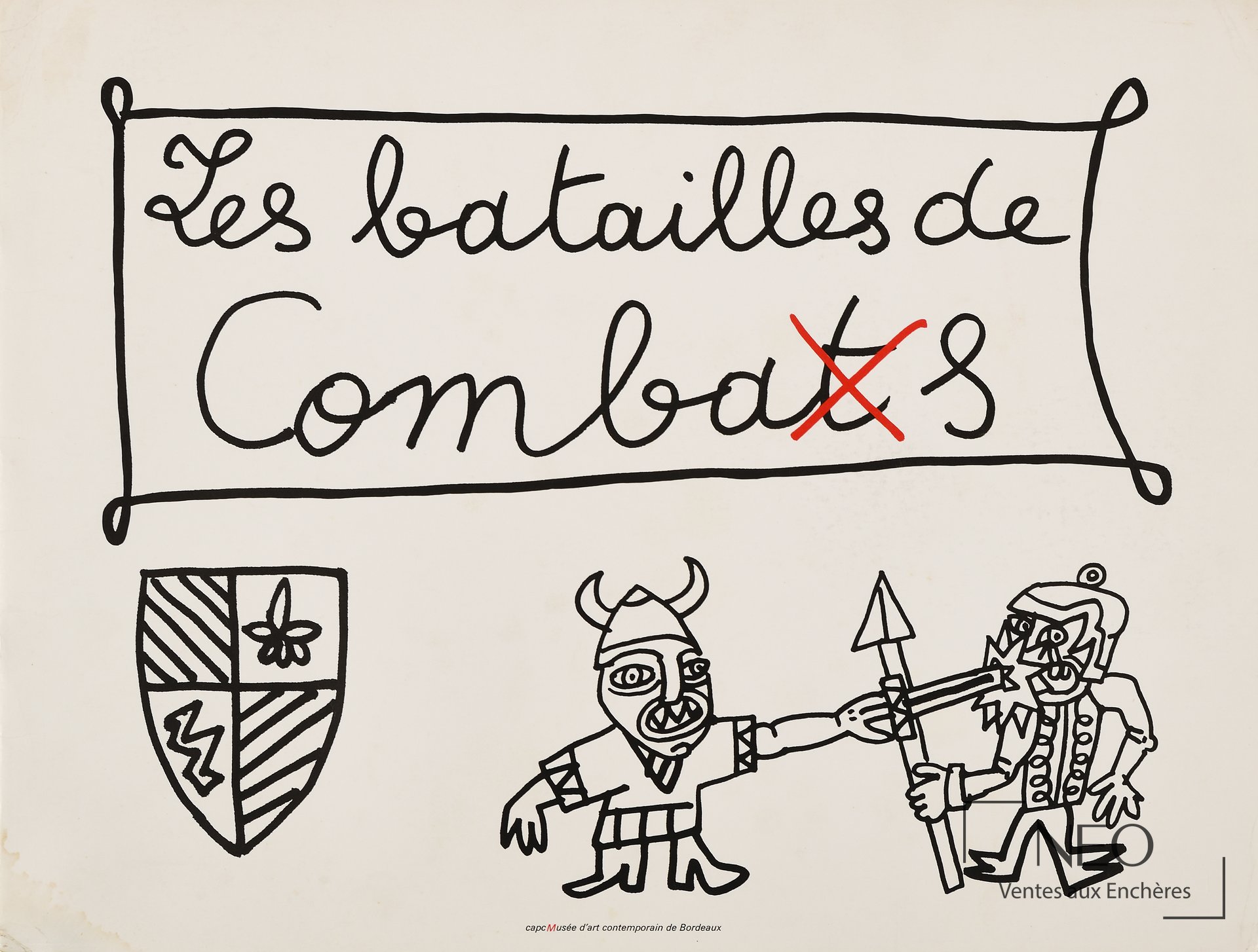 Couverture de l'album Les batailles de Comba(t)s de Robert Combas avec dessin au trait noir.
