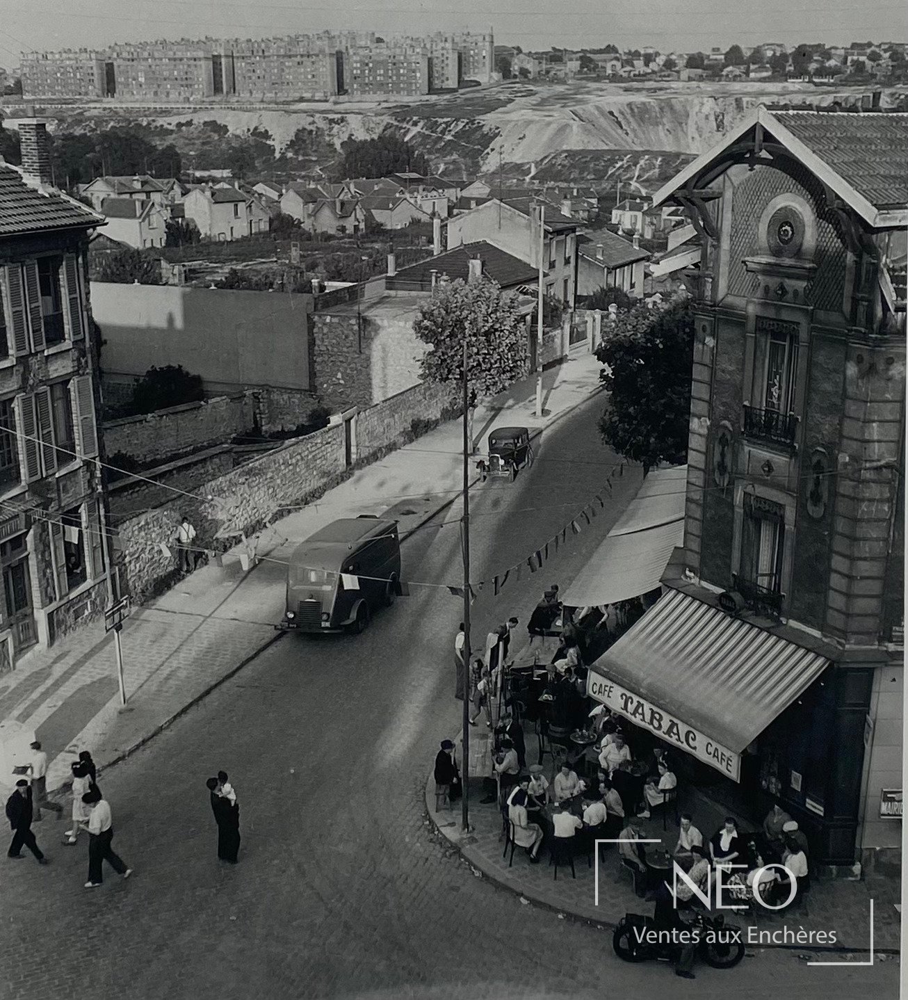 Robert Doisneau Vue de rue, tirage argentique dédicacé