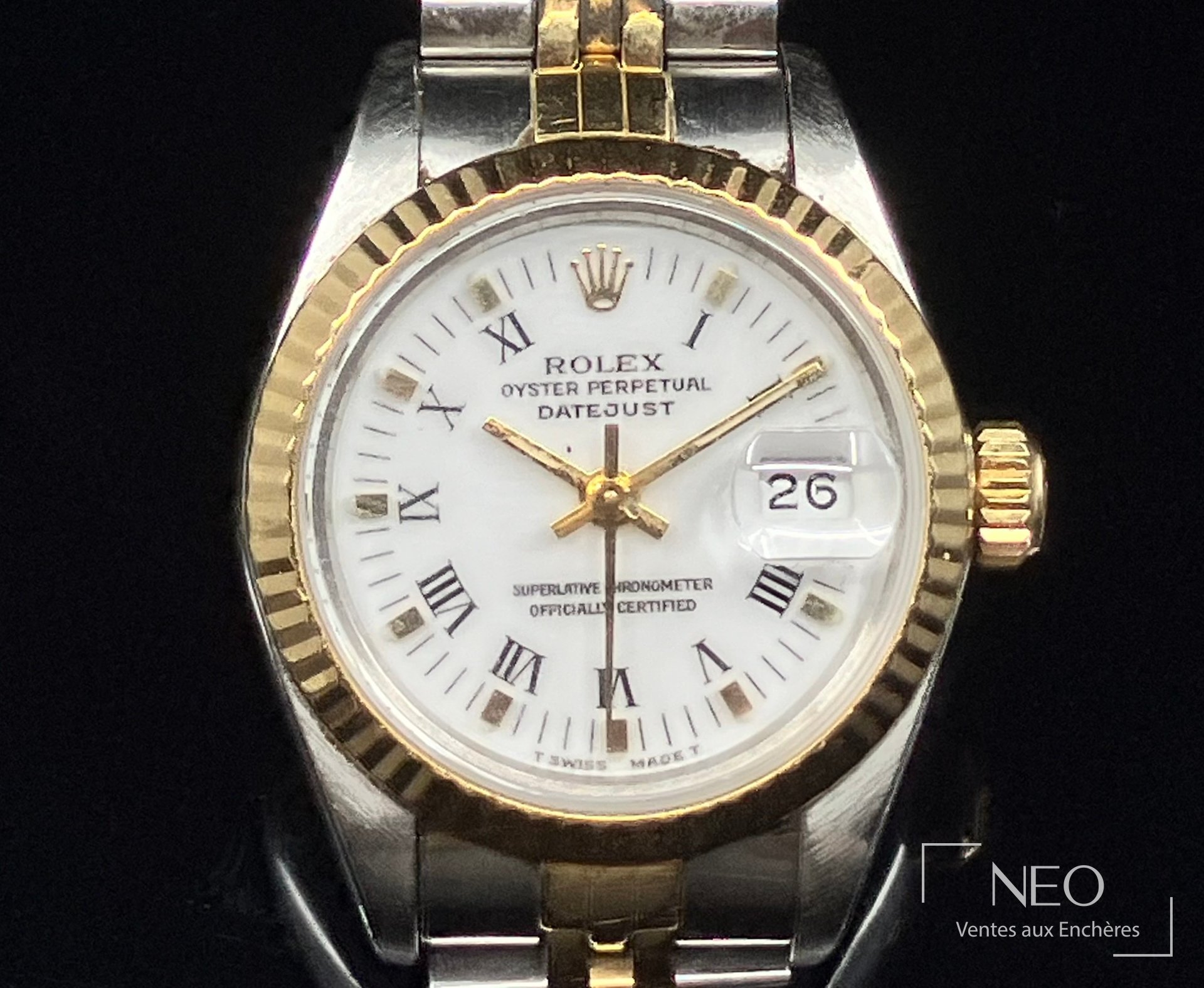 Montre Rolex Lady Oyster Perpetual Datejust de face