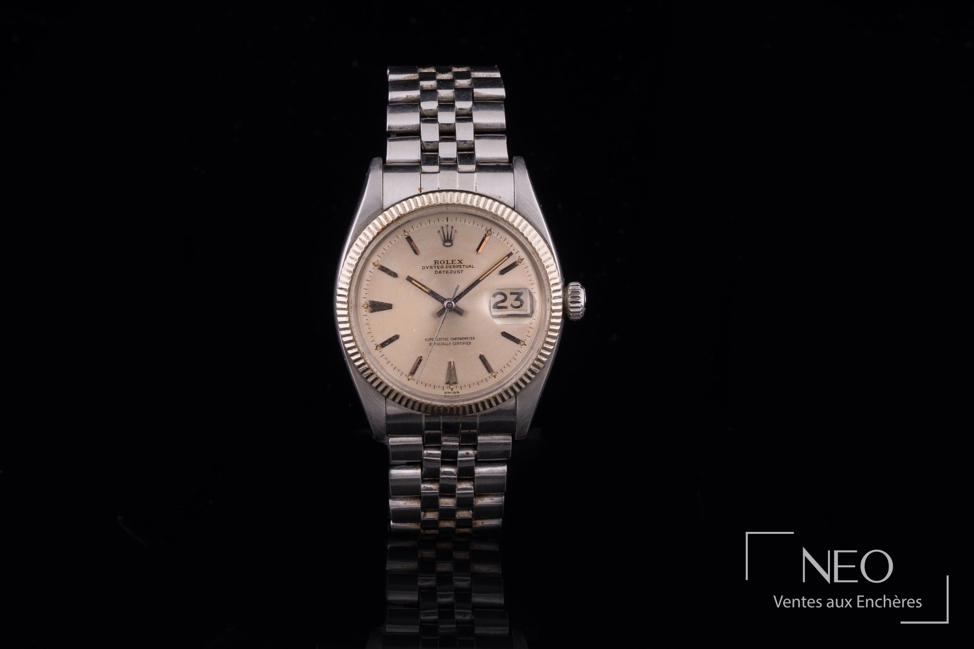 Rolex Oyster Perpetual Datejust montre de ville en acier et or gris 18K