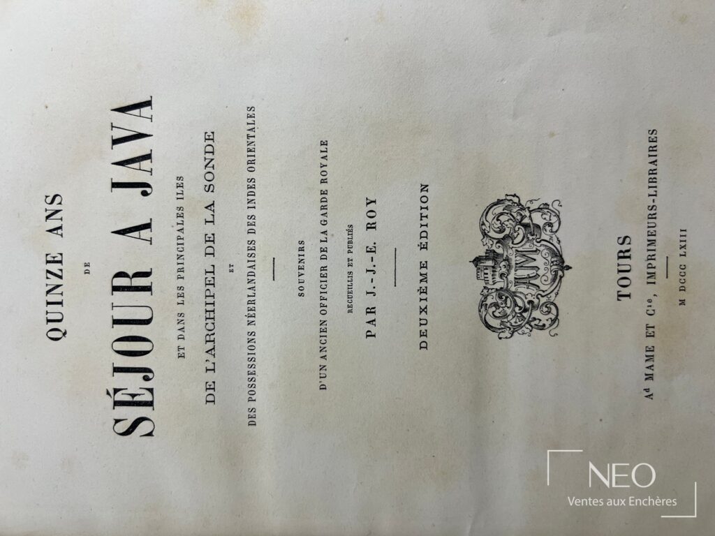 Page de titre de Quinze ans de séjour à Java