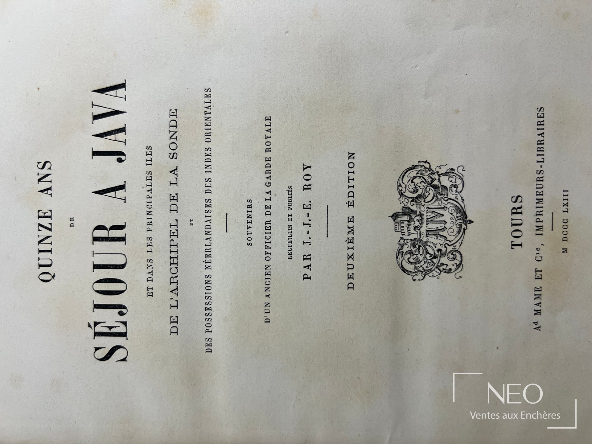 Page de titre de Quinze ans de séjour à Java