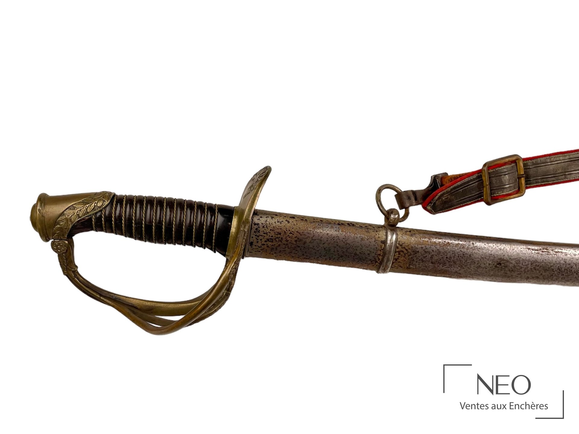 Sabre d&rsquo;officier de cavalerie légère modèle 1822, lame datée de 1876