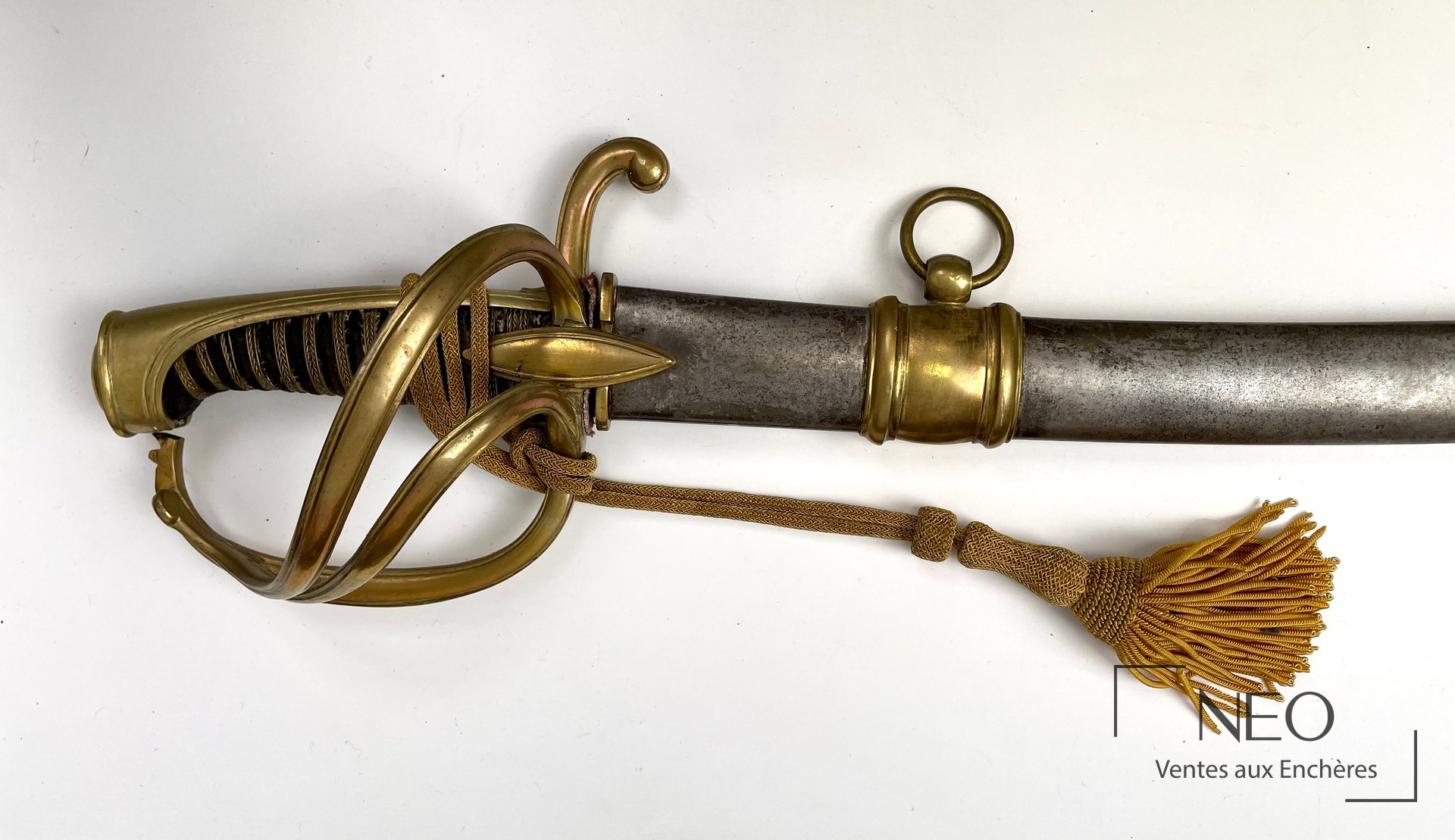 Sabre de cavalerie à la chasseur, d’officier, vers 1810-1820