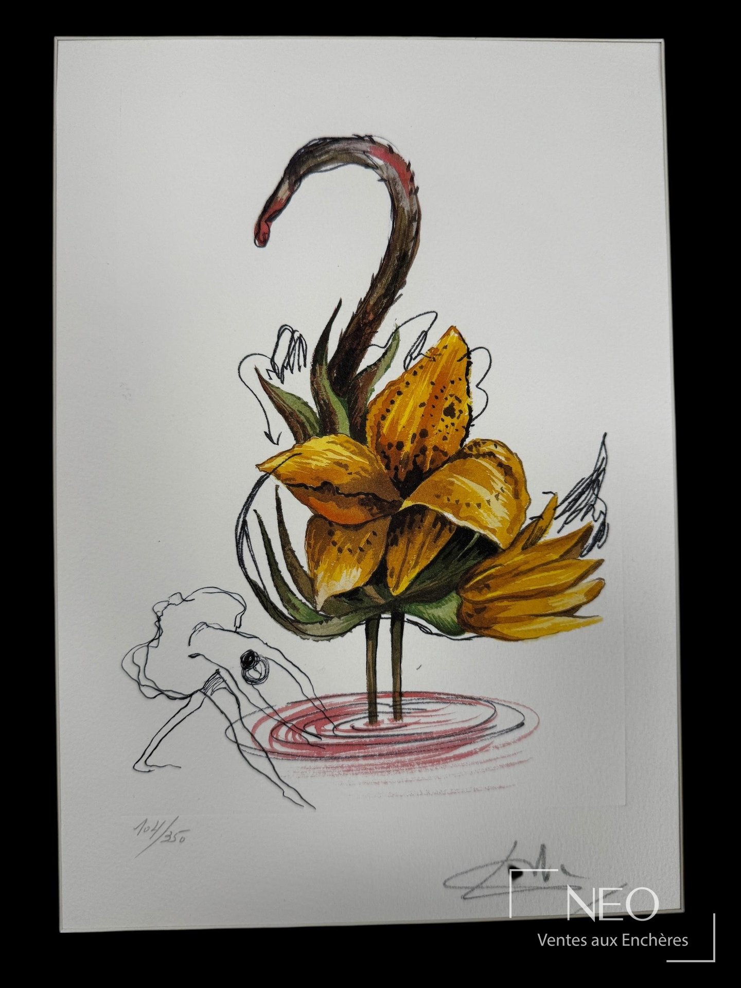 Salvador Dali Flor, lithographie en couleurs sur papier