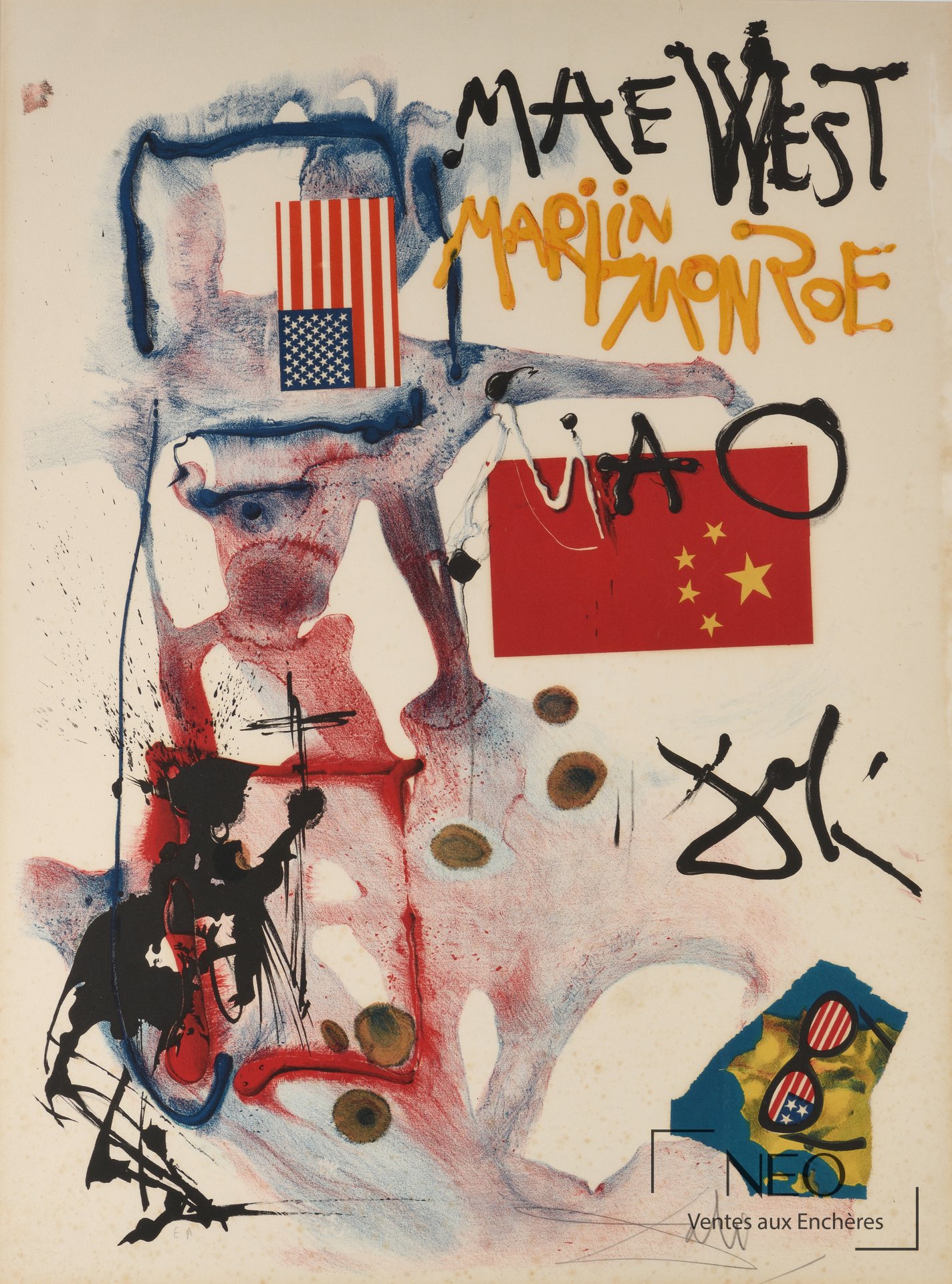 Salvador DALI Mae West Marilyn Monroe et Maro, lithographie, épreuve d’artiste