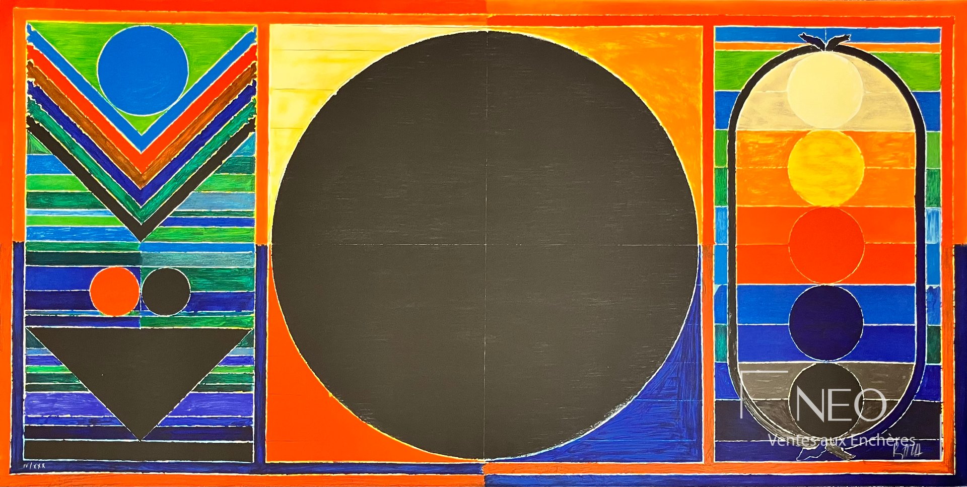Sayed Haider Raza, Arbre, Bindu, Cinq éléments, lithographie en couleurs