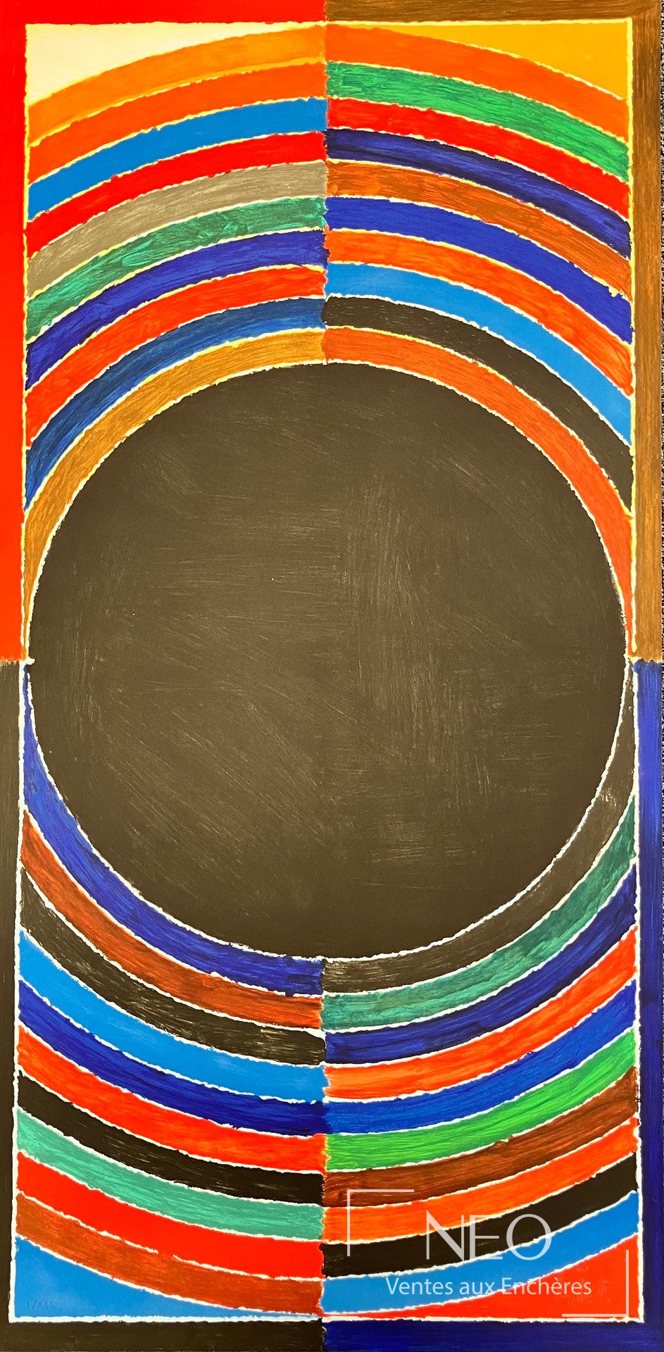 Sayed Haider RAZA Bindu, lithographie en couleurs sur papier