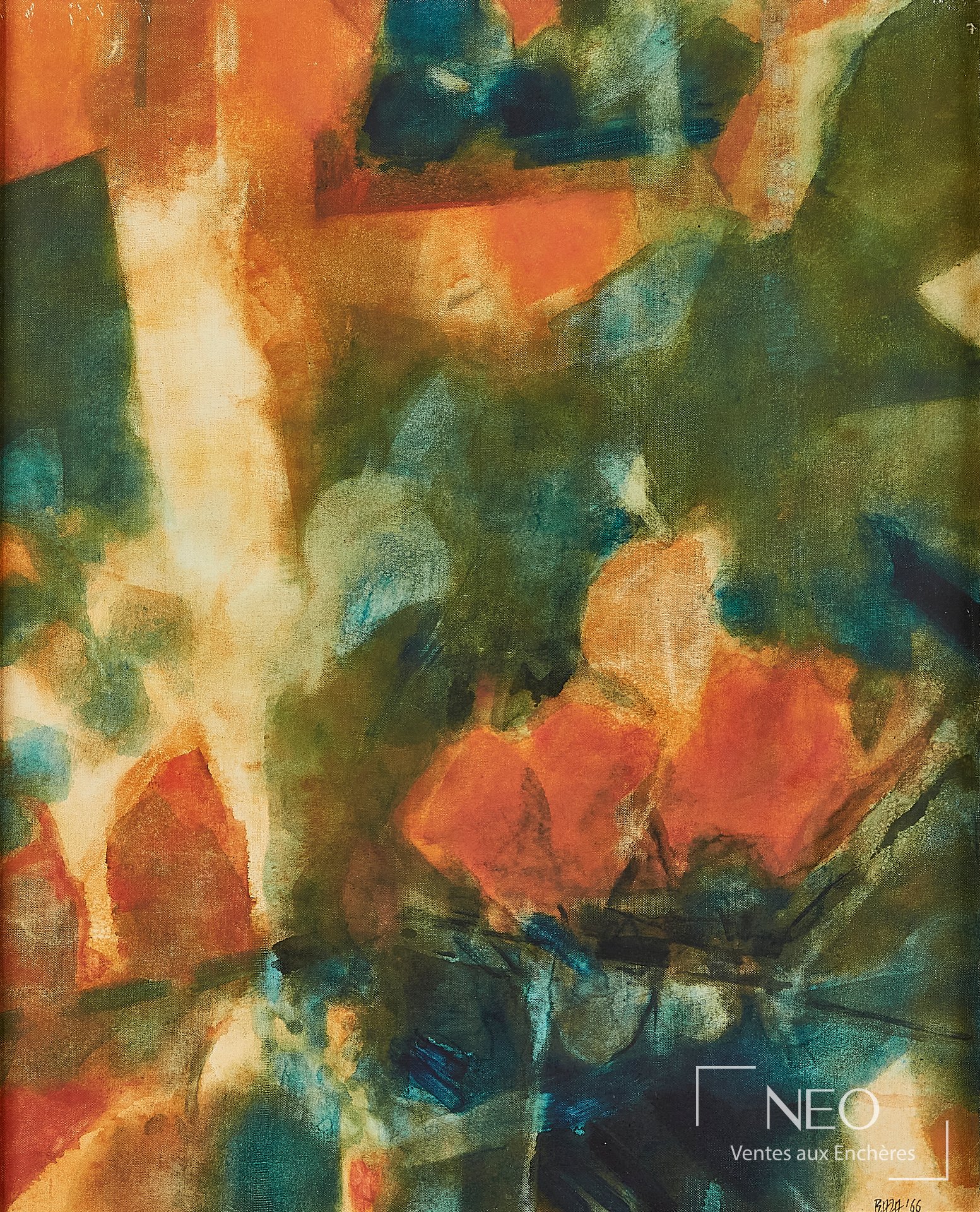 Sayed Haider Raza, Sentier, huile sur toile, 1966