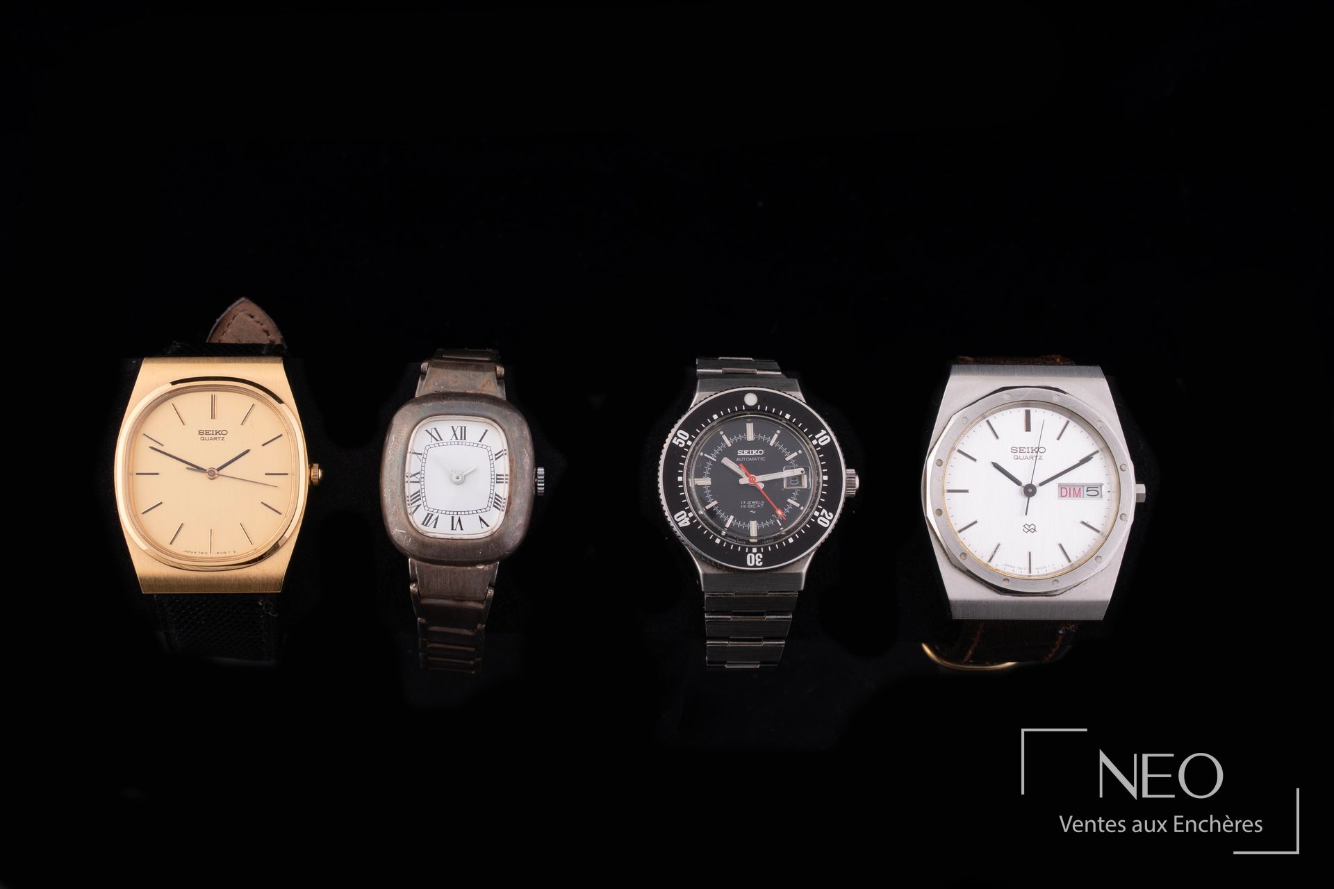 Seiko lot de montres quartz en métal et métal doré