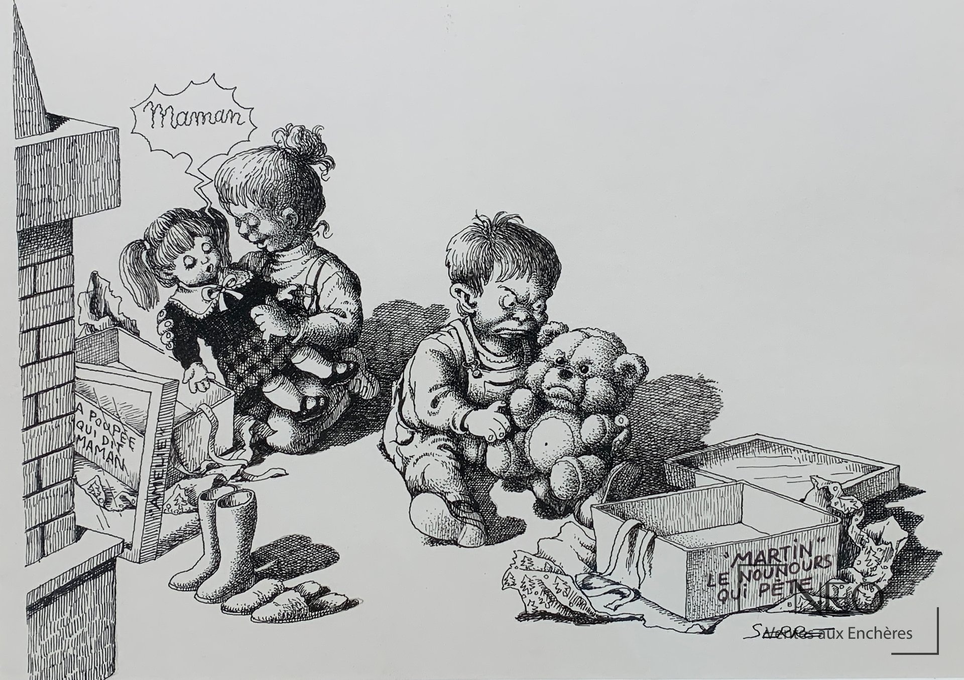 SERRE Claude, illustration publiée dans l’album Petits Anges, 1985