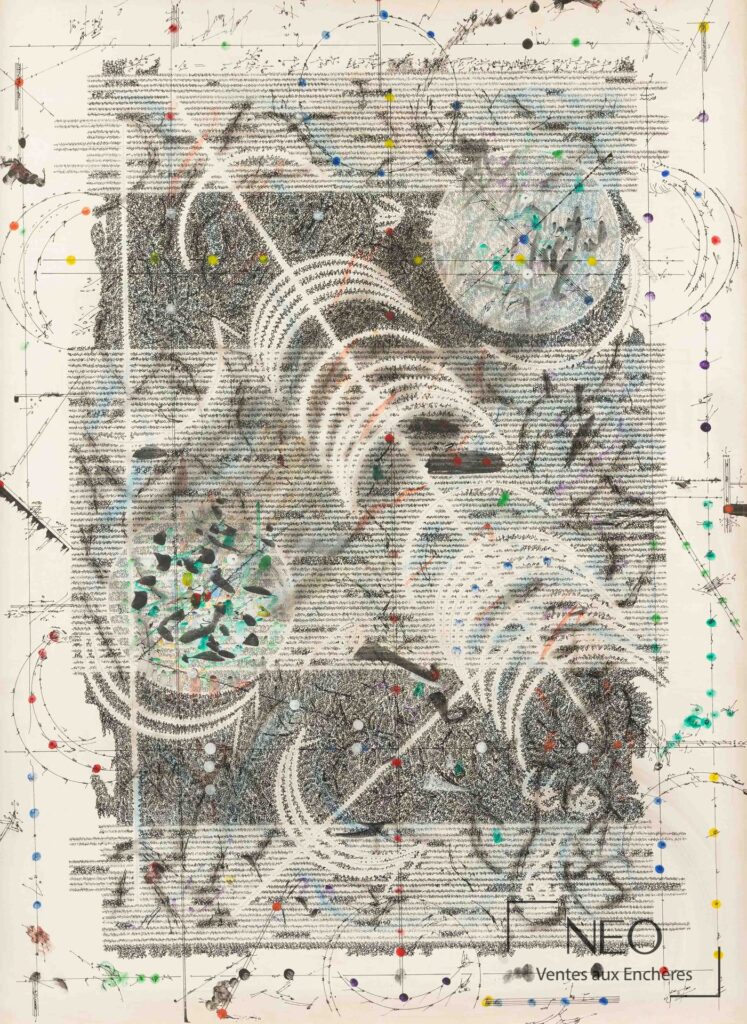 Grande composition abstraite sur toile