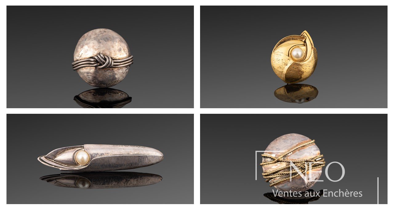 Sidney Carron, ensemble de 4 broches vers 1980