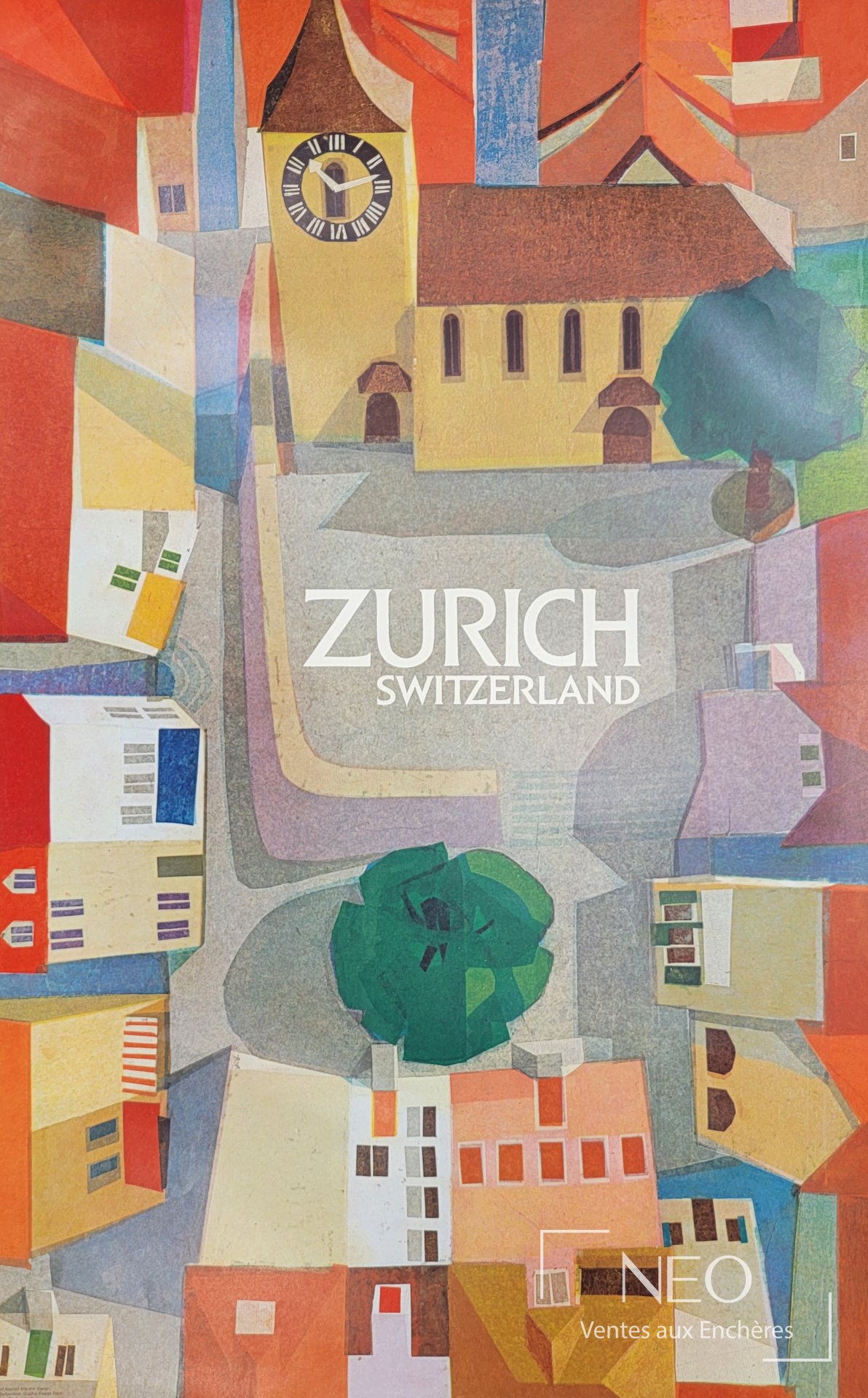 Stefenn WOLFF, d’après Zurich, affiche offset en couleurs, vers 1980