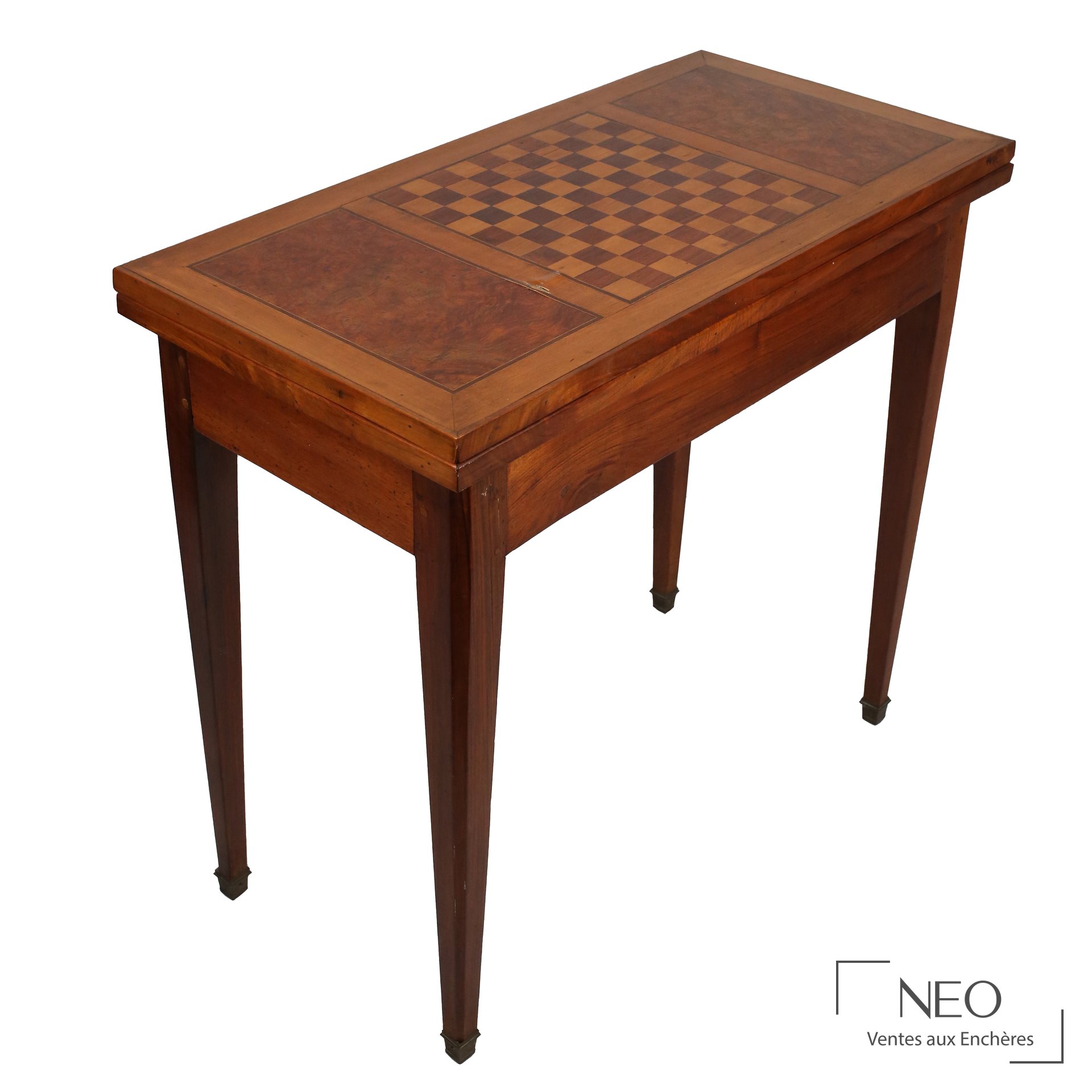 Table à jeux en marqueterie Louis XVI