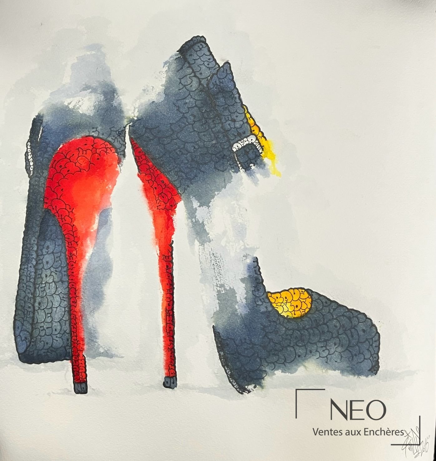 TILT Procès d’une prostitution ordinaire, aquarelle sur papier