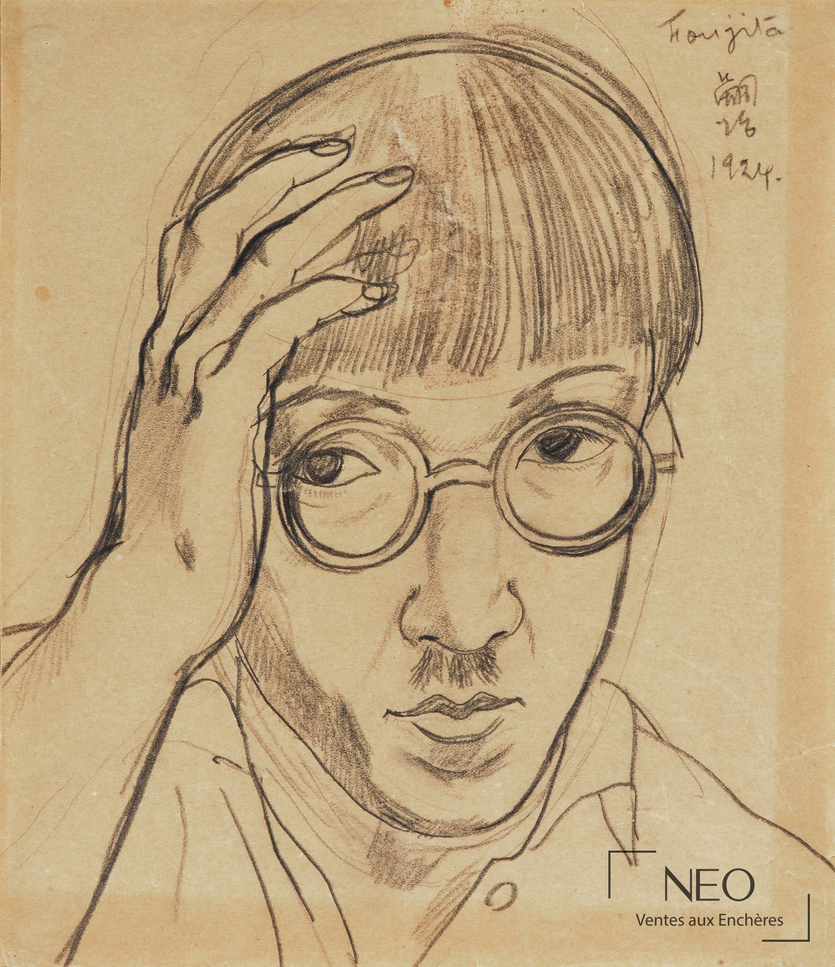 Autoportrait au crayon de Tsuguharu Foujita