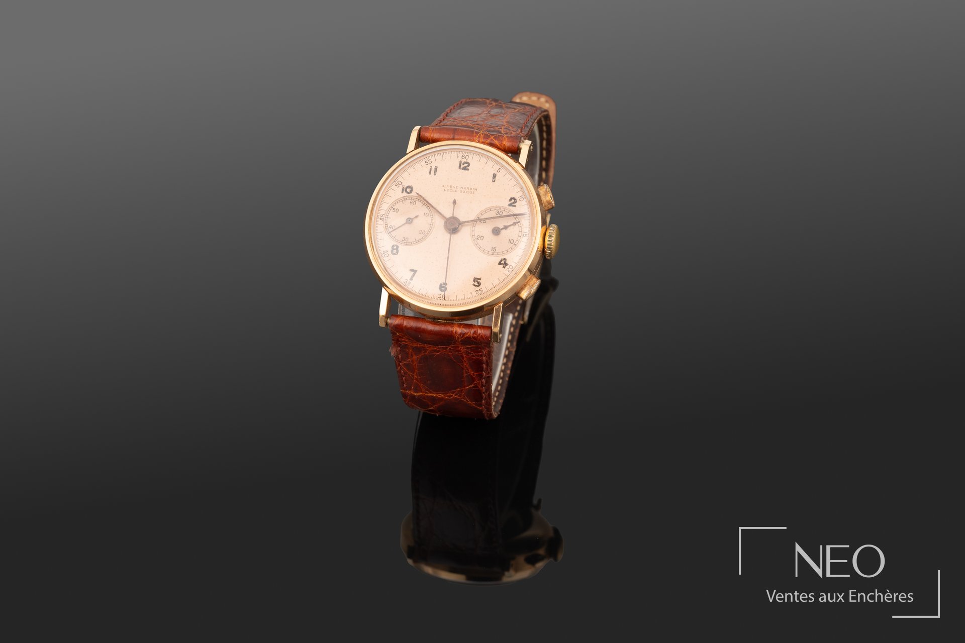 Ulysse Nardin montre bracelet ronde chronographe vers 1940