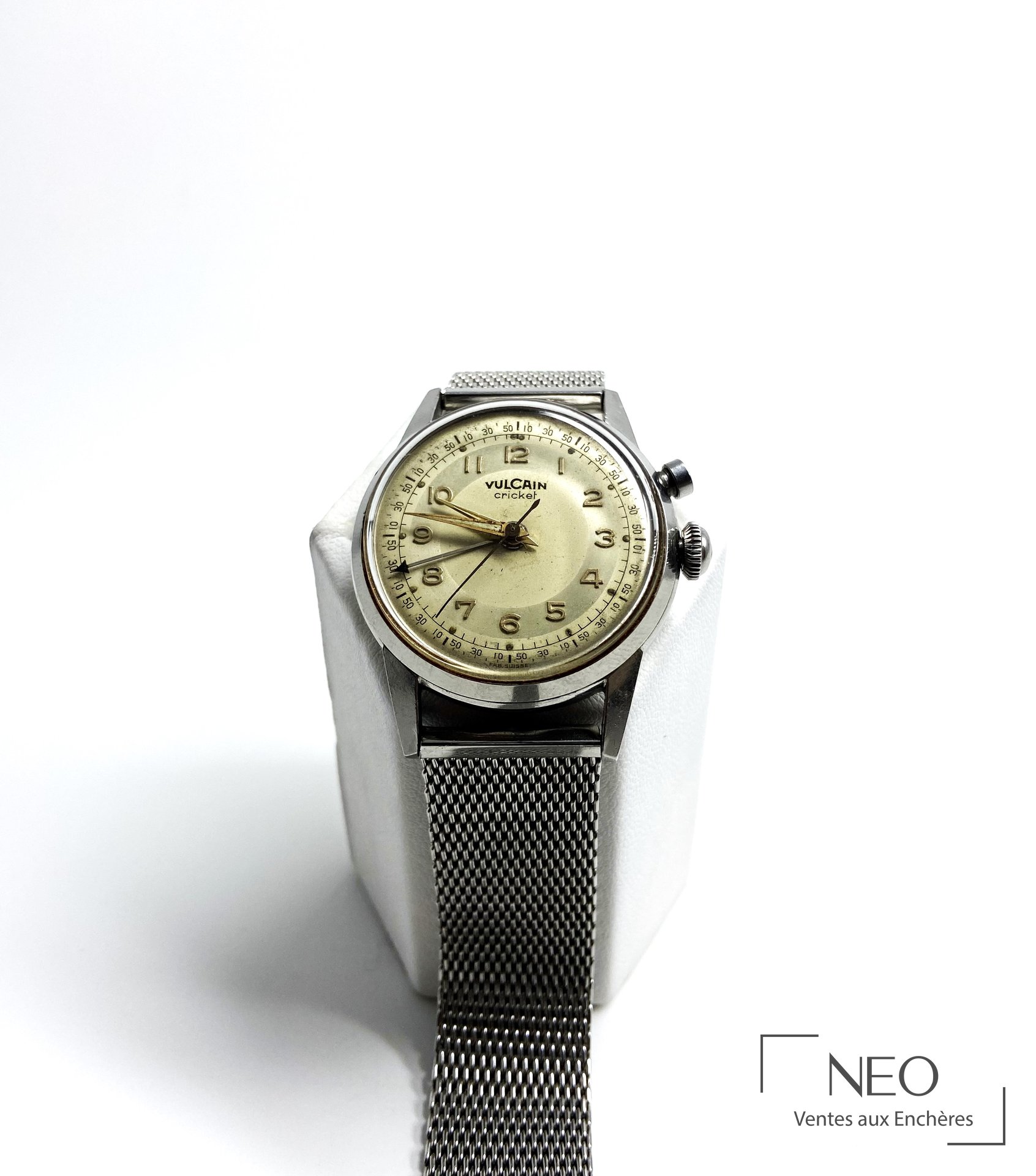 Vulcain Cricket montre de sport réveil en acier mécanique