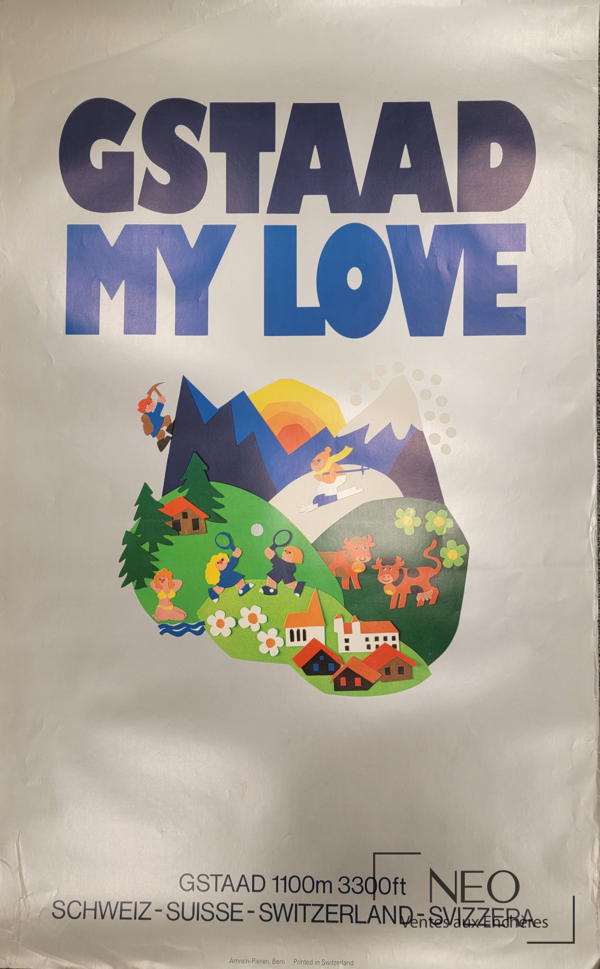Walter Amrein pour Agence AMREIN-PIEREN AG, Gstaad my love, vers 1973