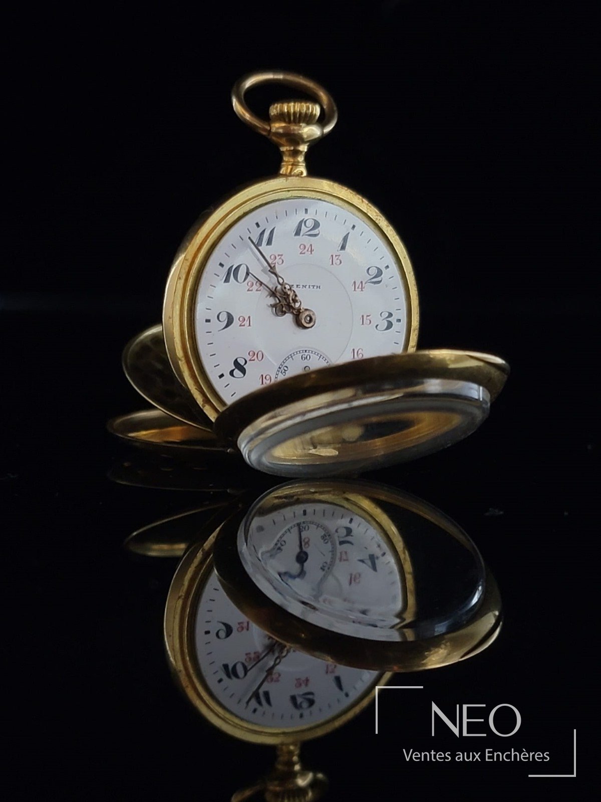 ZENITH montre de poche à remontoir en or jaune 18 carats